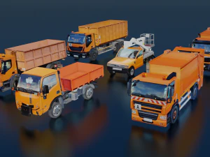 LOW POLY 6 EM 1 VEQUICULO JOGO PRONTO MODELO 3D Modelo 3D