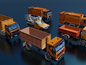 LOW POLY 6 IN 1 VECHICLE GAME READY 3D MODEL 3D मॉडल