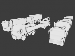 LOW POLY 6 IN 1 VECHICLE GAME READY 3D MODEL 3D मॉडल