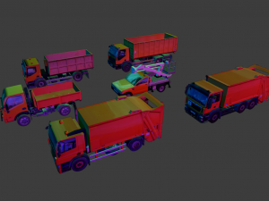 LOW POLY 6 IN 1 VECHICLE GAME READY 3D MODEL 3D मॉडल