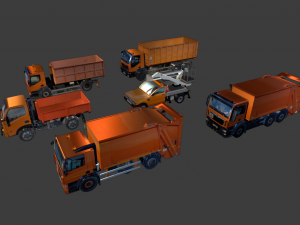 LOW POLY 6 IN 1 VECHICLE GAME READY 3D MODEL 3D मॉडल