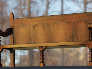 PARK BENCH GAME READY LOW POLY 3D-Modell