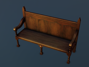 PARK BENCH GAME READY LOW POLY 3D-Modell