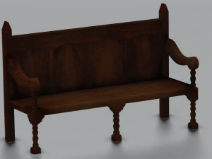 PARK BENCH GAME READY LOW POLY 3D Model