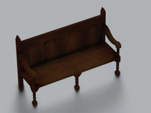 PARK BENCH GAME READY LOW POLY 3D Model