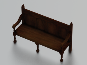 PARK BENCH GAME READY LOW POLY 3D-Modell