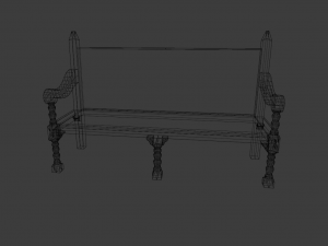 PARK BENCH GAME READY LOW POLY 3D-Modell