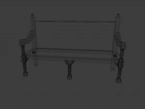 PARK BENCH GAME READY LOW POLY 3D Model