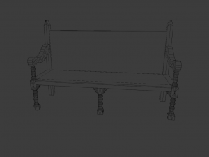 PARK BENCH GAME READY LOW POLY 3D-Modell