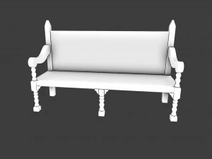 PARK BENCH GAME READY LOW POLY 3D Model