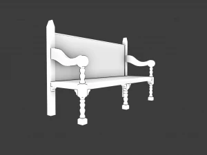 PARK BENCH GAME READY LOW POLY 3D Model