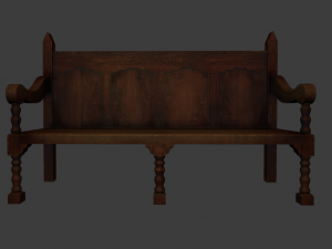 PARK BENCH GAME READY LOW POLY 3D-Modell