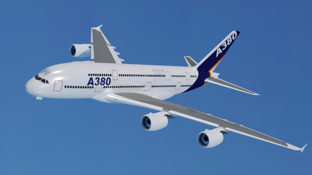 AIRBUS A380 GAME READY 3D MODEL Model 3D .c4d .max .obj .3ds .fbx .stl .blend 