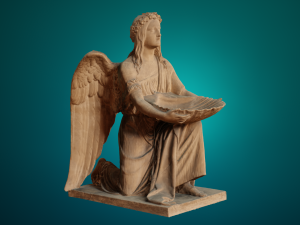 BAPTISMAL ANGEL KNEELING STATUE LOW POLY 3Dモデル
