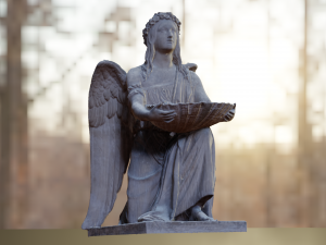 BAPTISMAL ANGEL KNEELING STATUE LOW POLY 3D Model