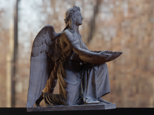 BAPTISMAL ANGEL KNEELING STATUE LOW POLY 3D Model