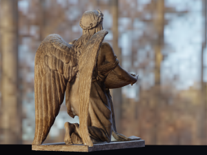 BAPTISMAL ANGEL KNEELING STATUE LOW POLY 3D Model