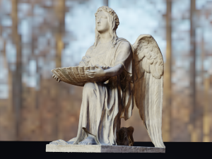 BAPTISMAL ANGEL KNEELING STATUE LOW POLY 3D Model
