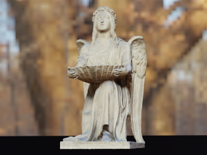 BAPTISMAL ANGEL KNEELING STATUE LOW POLY 3D Model