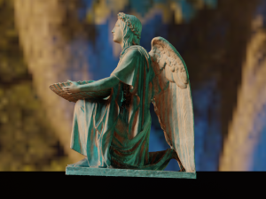 BAPTISMAL ANGEL KNEELING STATUE LOW POLY 3D Model