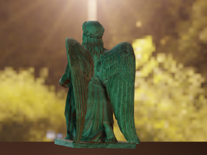 BAPTISMAL ANGEL KNEELING STATUE LOW POLY 3D Model