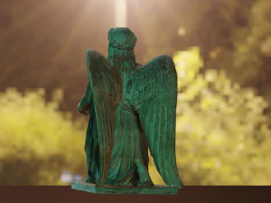 BAPTISMAL ANGEL KNEELING STATUE LOW POLY 3D Model