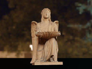 BAPTISMAL ANGEL KNEELING STATUE LOW POLY 3D Model