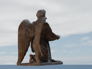 BAPTISMAL ANGEL KNEELING STATUE LOW POLY 3D Model