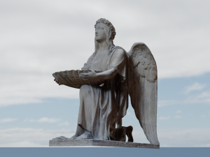 BAPTISMAL ANGEL KNEELING STATUE LOW POLY 3D Model