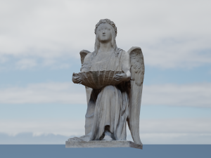 BAPTISMAL ANGEL KNEELING STATUE LOW POLY 3D Model