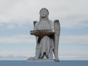 BAPTISMAL ANGEL KNEELING STATUE LOW POLY 3D Model