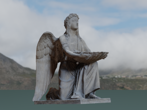 BAPTISMAL ANGEL KNEELING STATUE LOW POLY 3D Model