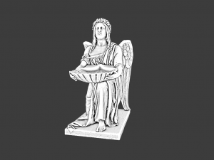 BAPTISMAL ANGEL KNEELING STATUE LOW POLY 3D Model