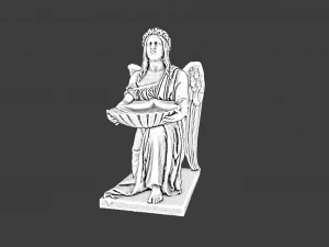 BAPTISMAL ANGEL KNEELING STATUE LOW POLY 3D Model