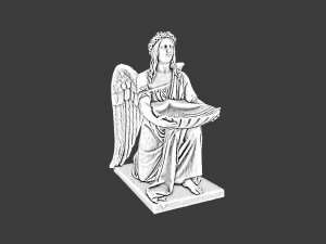 BAPTISMAL ANGEL KNEELING STATUE LOW POLY 3D Model