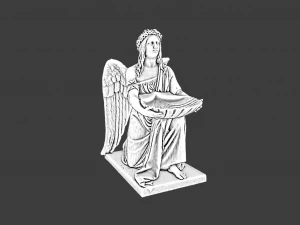 BAPTISMAL ANGEL KNEELING STATUE LOW POLY 3D Model