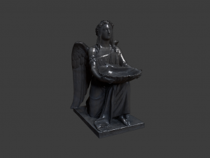 BAPTISMAL ANGEL KNEELING STATUE LOW POLY 3D Model