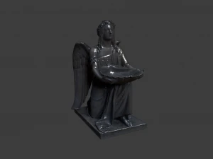 BAPTISMAL ANGEL KNEELING STATUE LOW POLY 3D Model