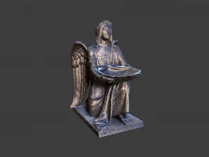 BAPTISMAL ANGEL KNEELING STATUE LOW POLY 3D Model