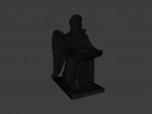 BAPTISMAL ANGEL KNEELING STATUE LOW POLY 3D Model