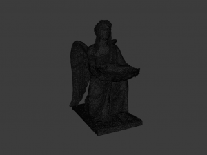 BAPTISMAL ANGEL KNEELING STATUE LOW POLY 3D Model