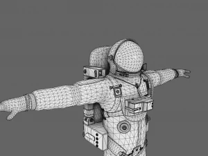 GEANIMEERD ASTRONAUT SPEL KLAAR 3D Model