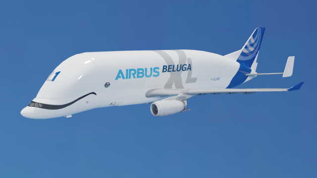 ANIMATED AIRBUS BELUGA XL 3D Модель .c4d .max .obj .3ds .fbx .stl .blend 