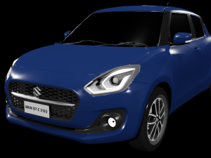 SUZUKI SWIFT CAR CERULEAN BLUE 3D MODEL 3D Model