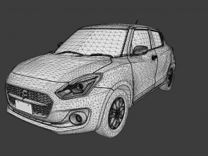 SUZUKI SWIFT CAR CERULEAN BLUE 3D MODEL 3D 模型