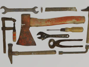 FERRAMENTAS JOGO PRONTO LOW POLY MODELO 3D Modelo 3D