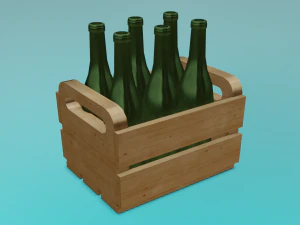 BOTTLES LOW POLY GAME READY 3D Model