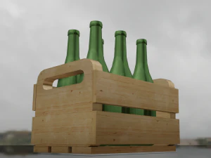 BOTTLES LOW POLY GAME READY 3D Model