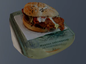 LAGE POLY BURGER VOEDSEL SPEL KLAAR 3D Model