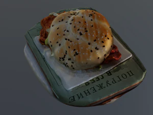 LOW POLY BURGER FOOD GAME READY 3D Model